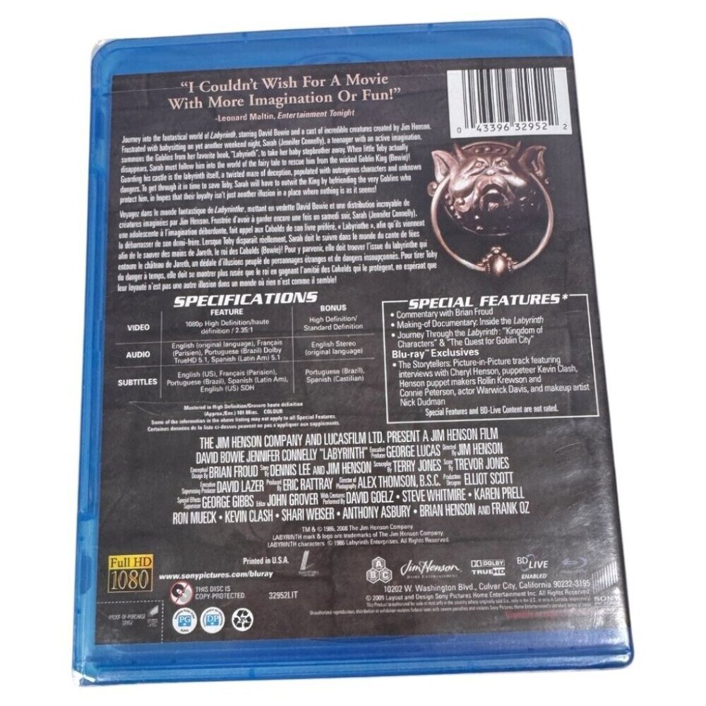 New Labyrinth (Blu-ray, 1986) David Bowie (Actor), Jennifer Connelly (Actor) - Picture 2 of 2